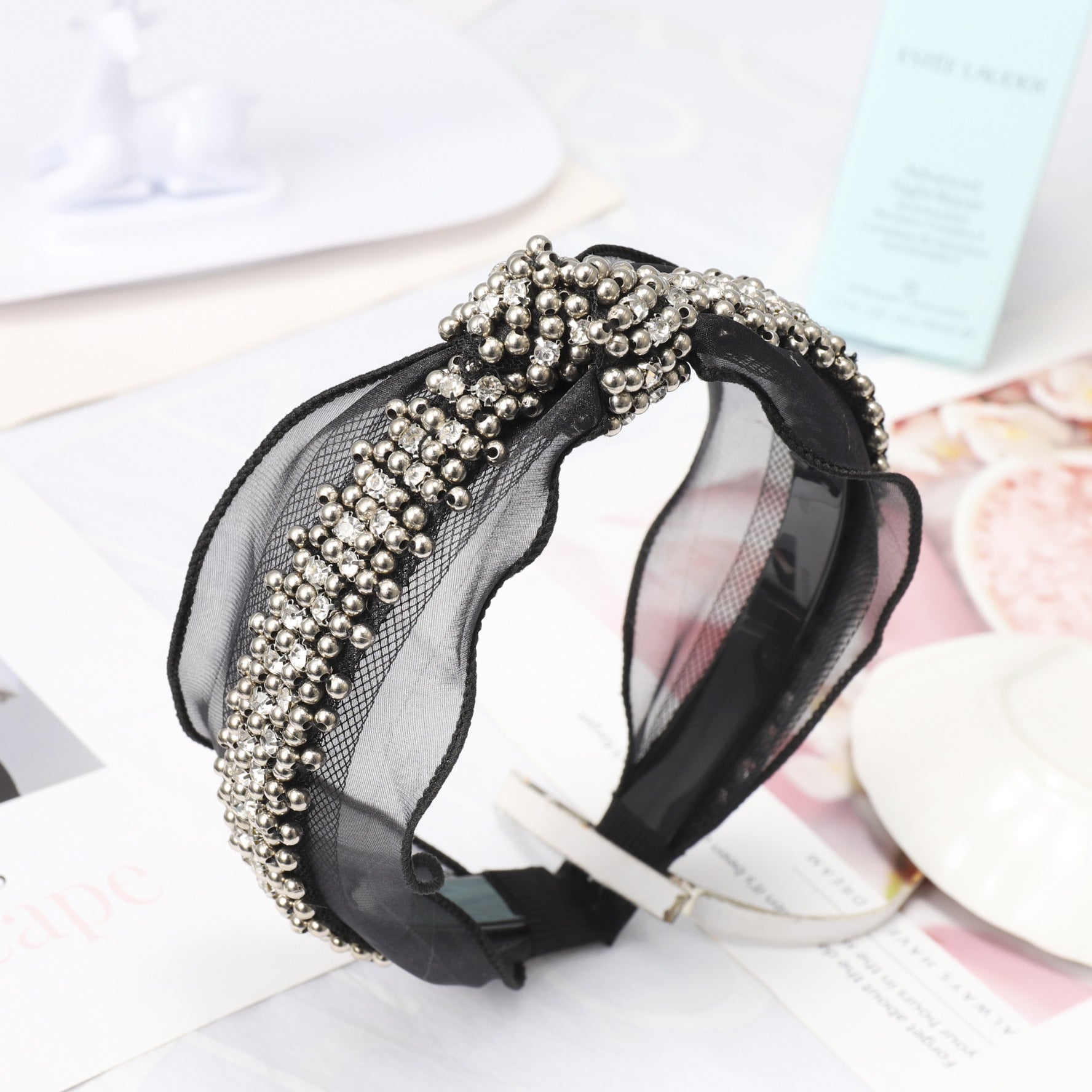 Crystal pearl lace Headband