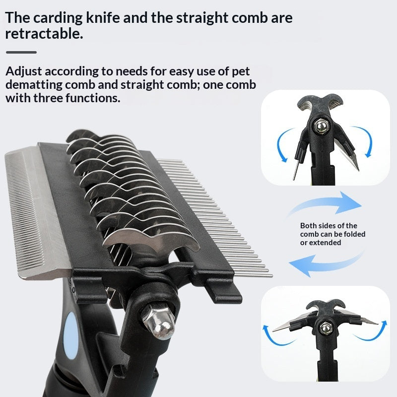 Pet Comb Multifunctional 3-in-1 Detangling Brush For Cats