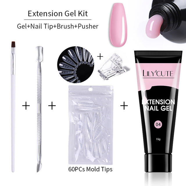 Lilycute 15ml Nail Extension Gel Kit