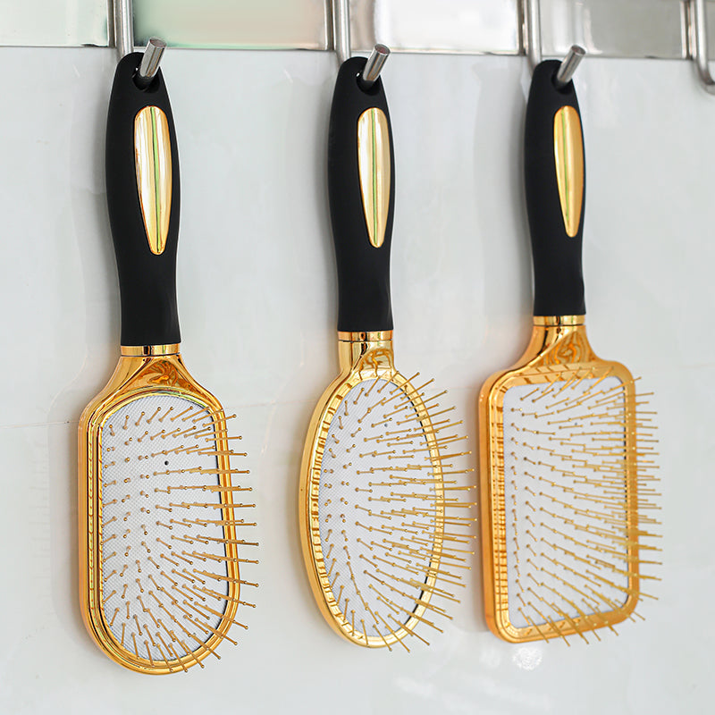 Wood-steel Needle-tooth Massage Electroplating Comb