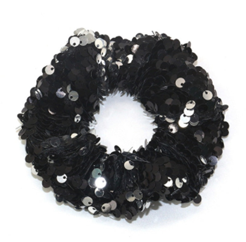 European and American Two-tone Large Sequined Hair Tie