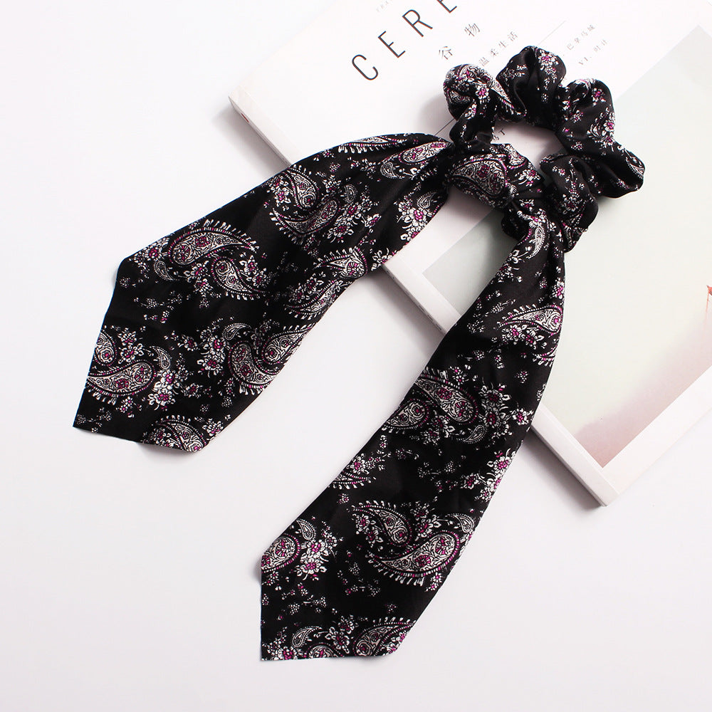 Ribbon Ponytail Printed Large Intestine Hair Tie