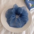 Tibetan Blue Grid Seersucker Back Head Shark Clip Fashion Hairpin