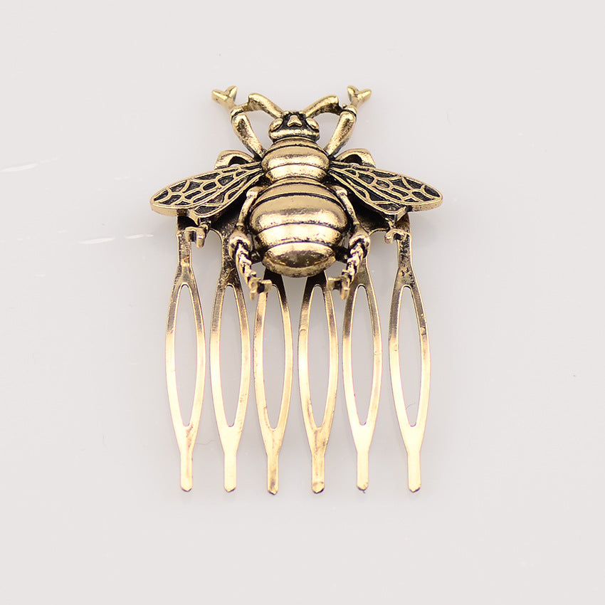 Alloy insert comb bee style hair comb antique hairpin