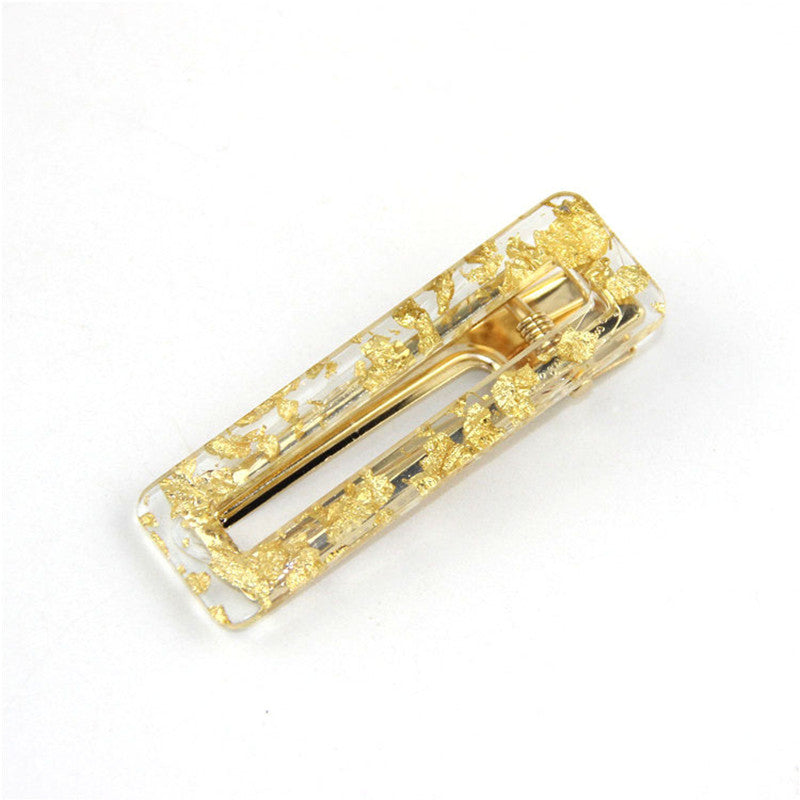Japanese Retro Hollow Geometric Acrylic Bangs Clip