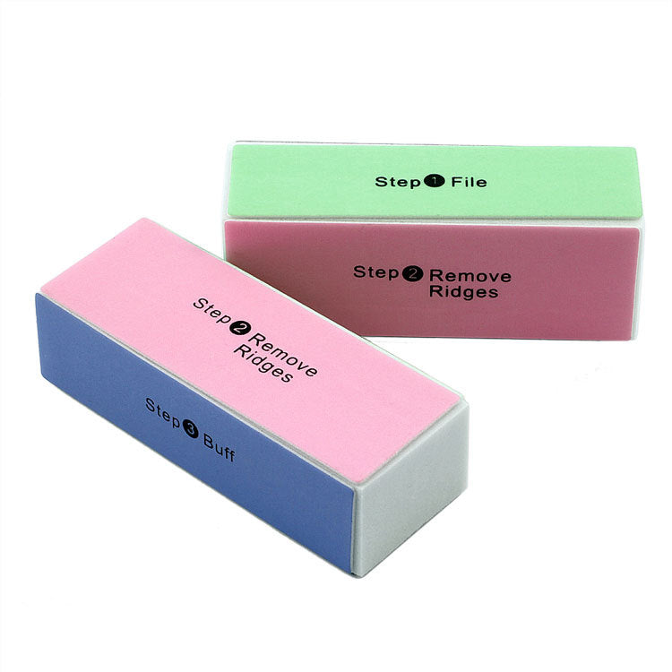 Step File Nail four-sided sponge polishing block