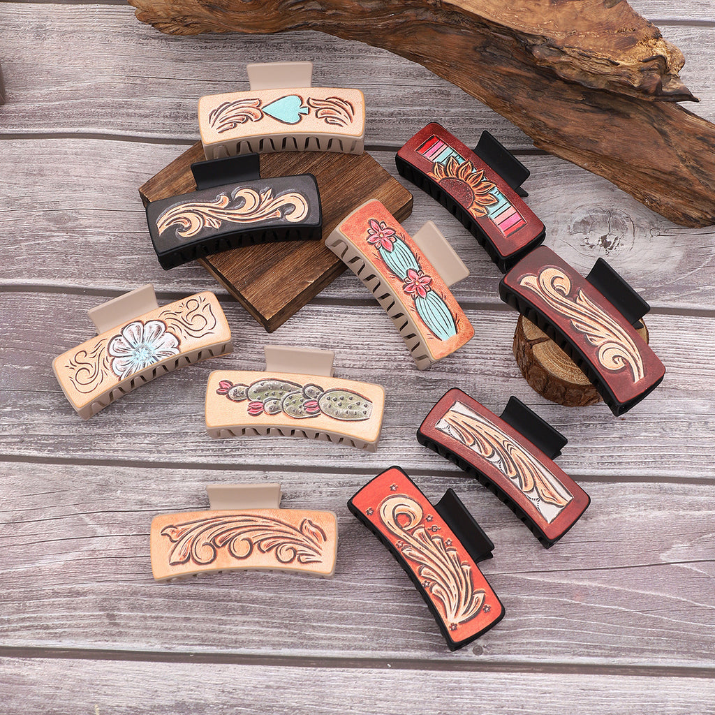 Denim Style Artificial Leather Barrettes Ladies