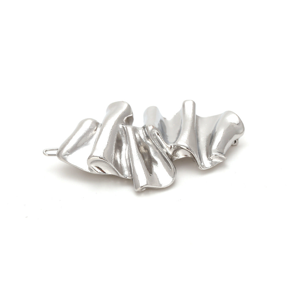 retro pleated metal hairpin