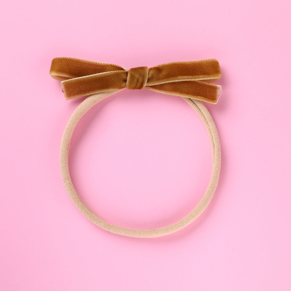 Nylon Hair Cord Soft Flannel Bow Hair Tie