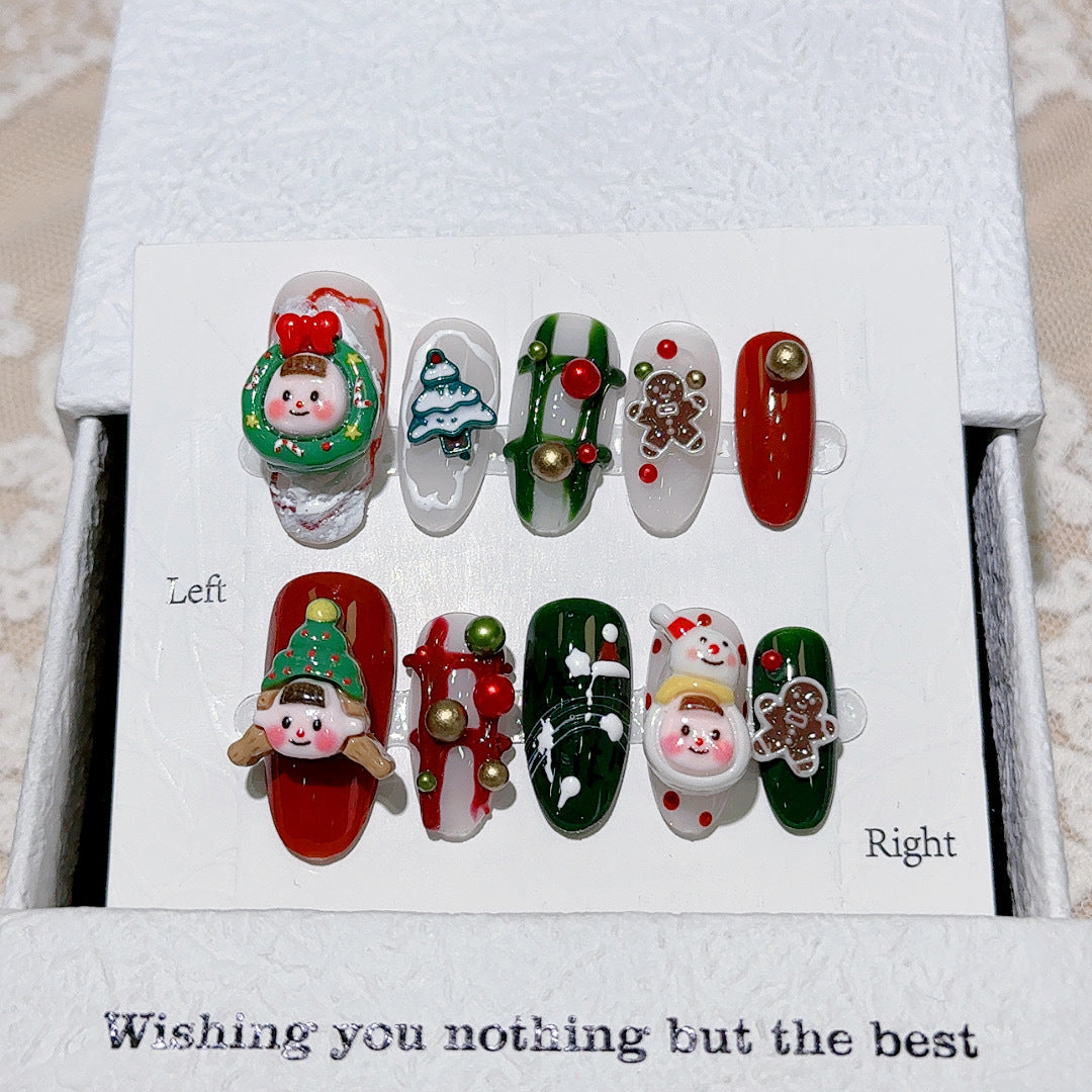 Romantic Surprises Handmade Christmas Series Wear Nail Detachable Nail Beauty