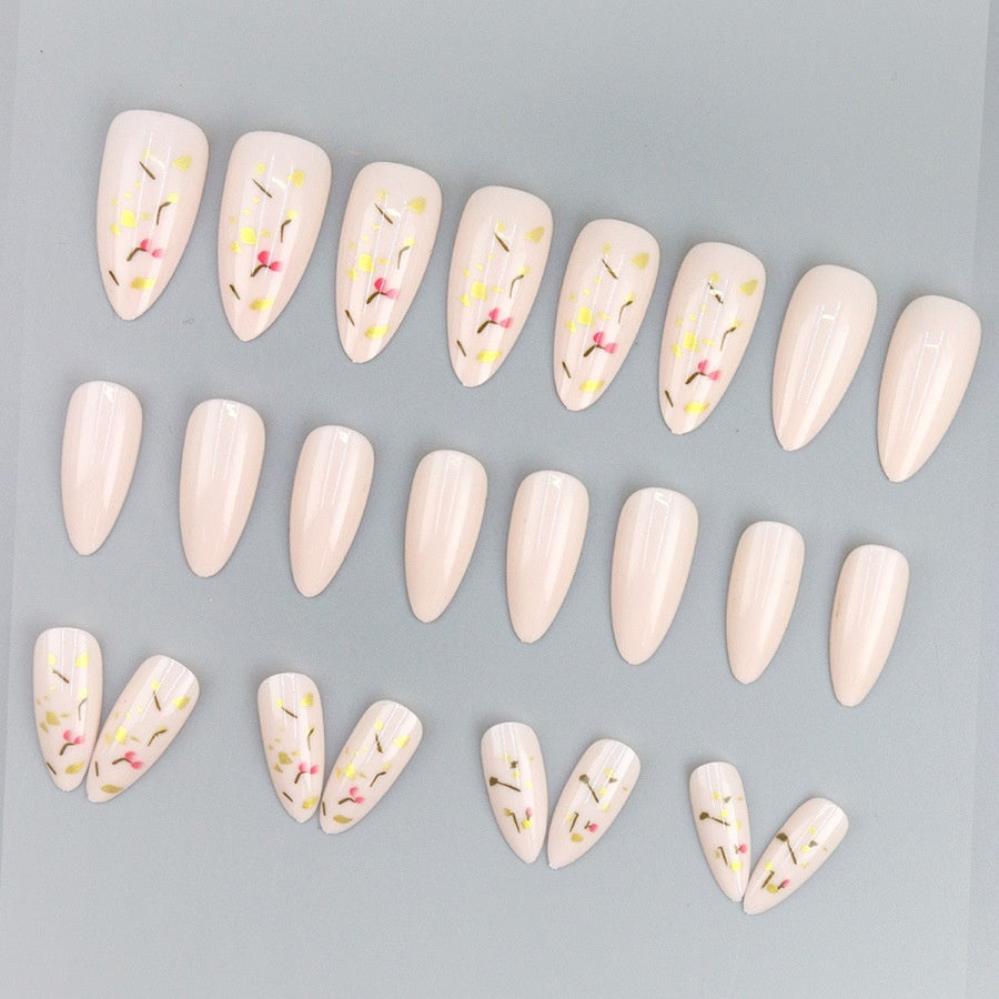 Long Gold Foil Fragments Retro Nail Art Patch Fashion Wear Armor