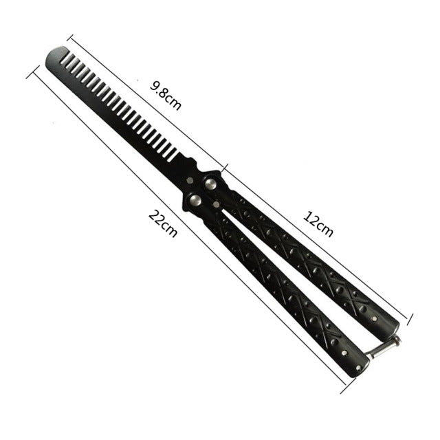 Folding Butterfly Comb Stainless Steel Practice Knife