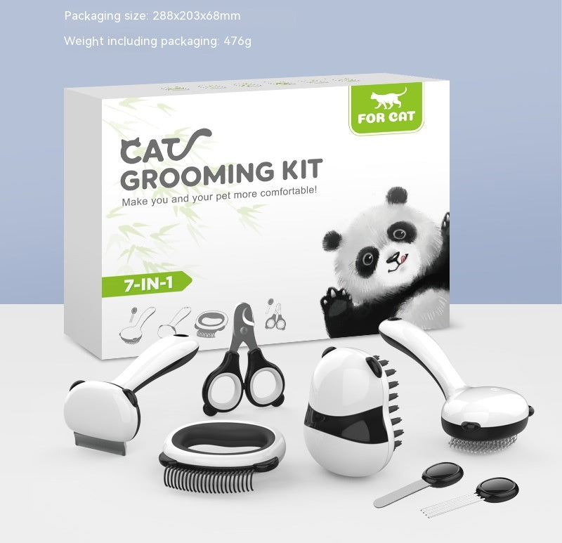Panda Pet Nail Clipper With Floating Fur Dog Comb