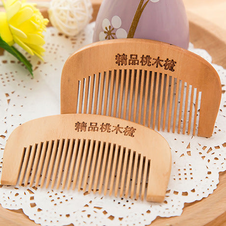 Thickened Dense Tooth Comb Massage Anti-static Round Teeth Wooden Comb
