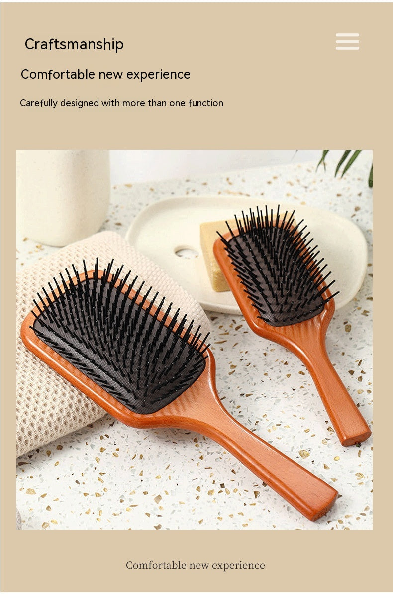 Airbag Beech Wood Non-knotted Daily Lady Massage Comb