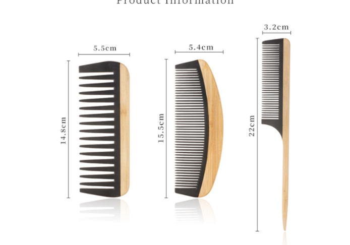 Hair Shunfa Electric Bamboo And Wood Splicing Comb Big Tooth Styling Comb