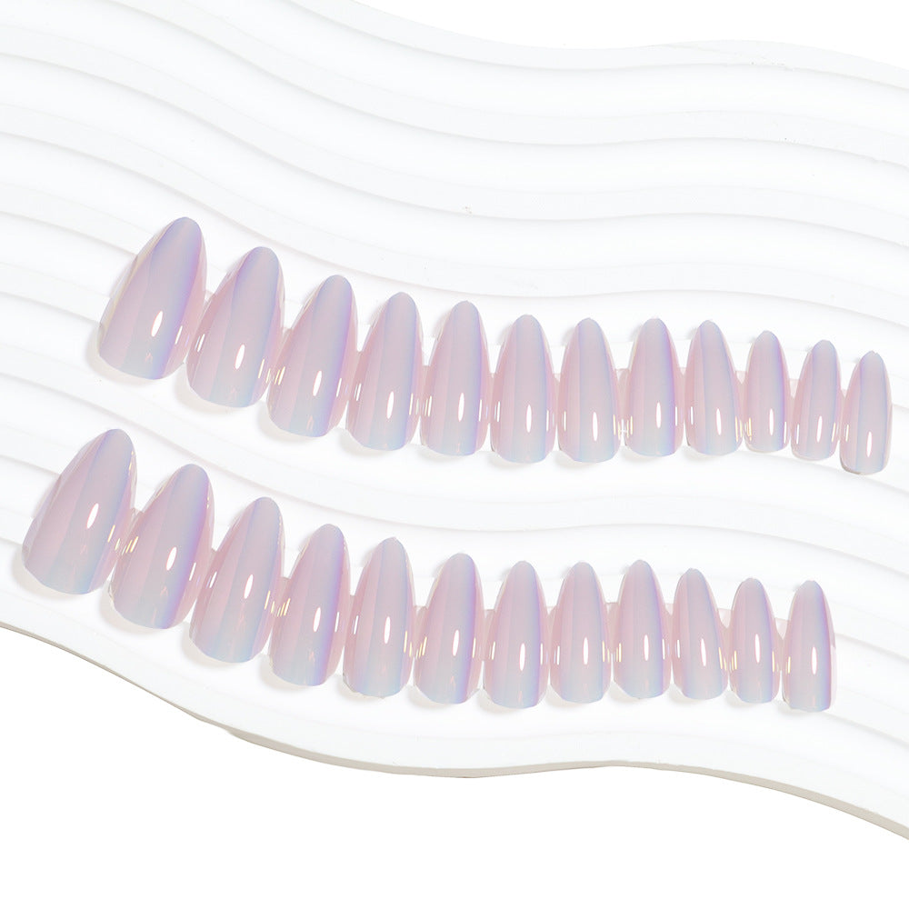European And American Wear Nail Manicure Electroplated Almond Pink