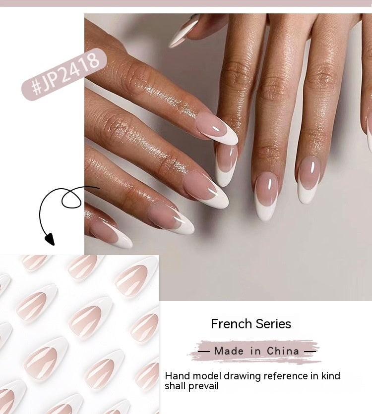 Simple French White Edge Nail Patch Manicure