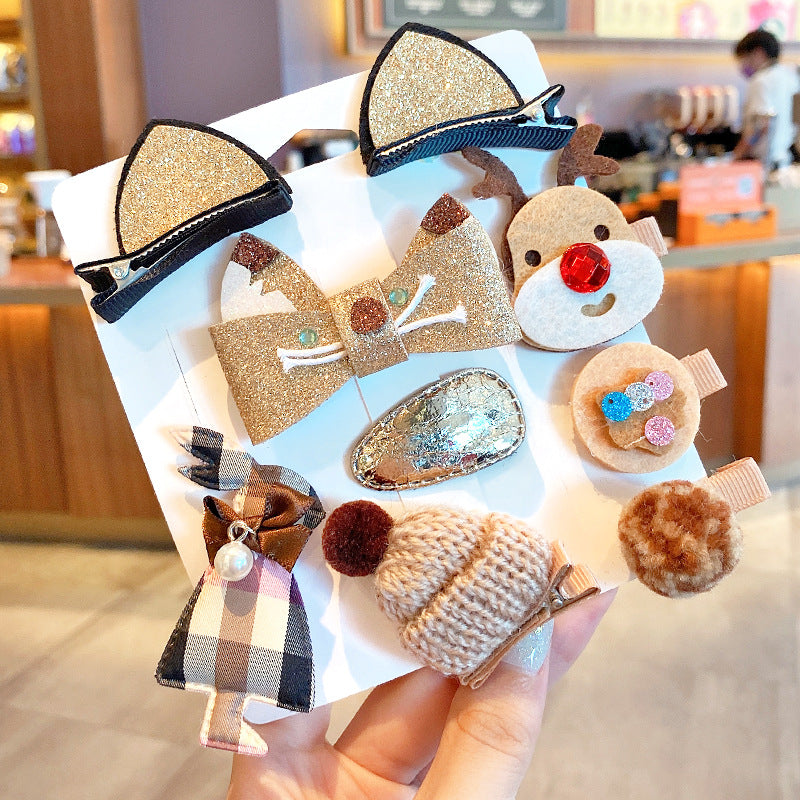 Children's bow hairpin headwear set