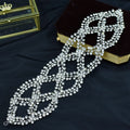 Bridal Mesh Rhinestone Cross S-Bend Handmade Tiara Shape