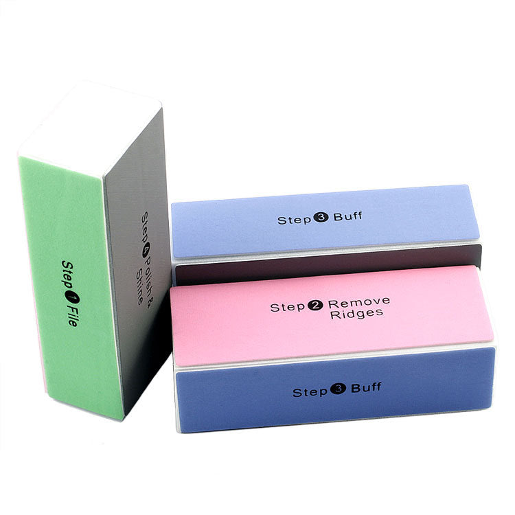 Step File Nail four-sided sponge polishing block