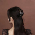 Acrylic Jaw Clip High-end Diamond Clover Bow AB Double-sided Medium Hair Accessories