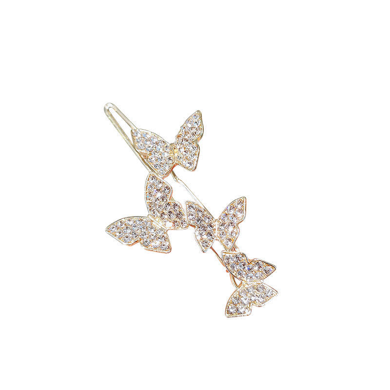Korean temperament fairy water diamond smart butterfly clip