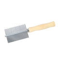 Double row comb with wooden handle