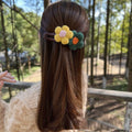 Autumn And Winter Plush Flower Duck Beak Clip Large Back Spoon Curly Hair Clip Winter Female