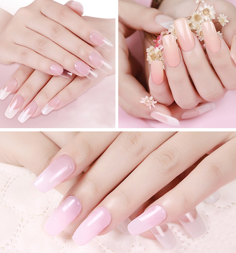 Ibcccndc Cross-border Solid-state Extension Glue Matching Piece A Crystal Transparent False Nail 100 Piece Box Nail Extension Glue