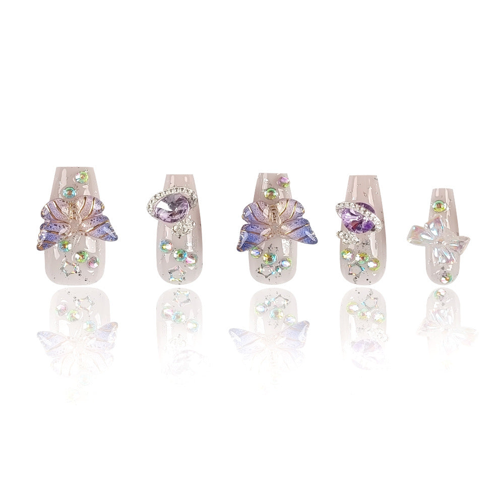 Aurora Bow Nail Art Tips With Crystal Accents For A Glamorous Wearable Look