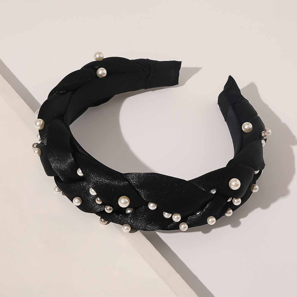 Crossed Wide-sided Knotted Pearl Headband