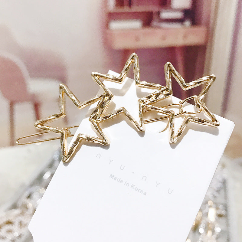 Shell Scissors Bowknot Press Clip Metal Alloy Hairpin