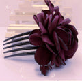 Fabric Burning And Ironing Edge Flower Hair Comb Five Teeth
