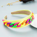 Ladies Wide Brim Colorful Chain Macaron Headband