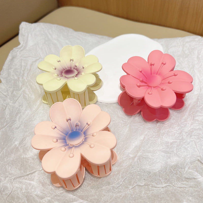 Frosted Large Egg Flower Barrettes Women