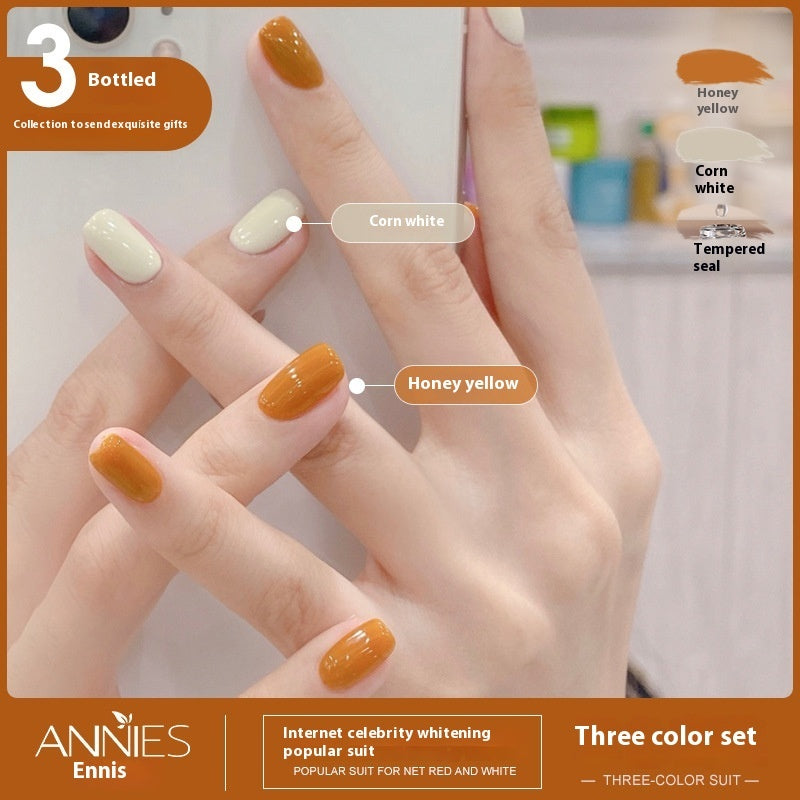 Annies Ennis Women's Three-color New Ice Jelly Nude Color Gel Nail Polish Suit