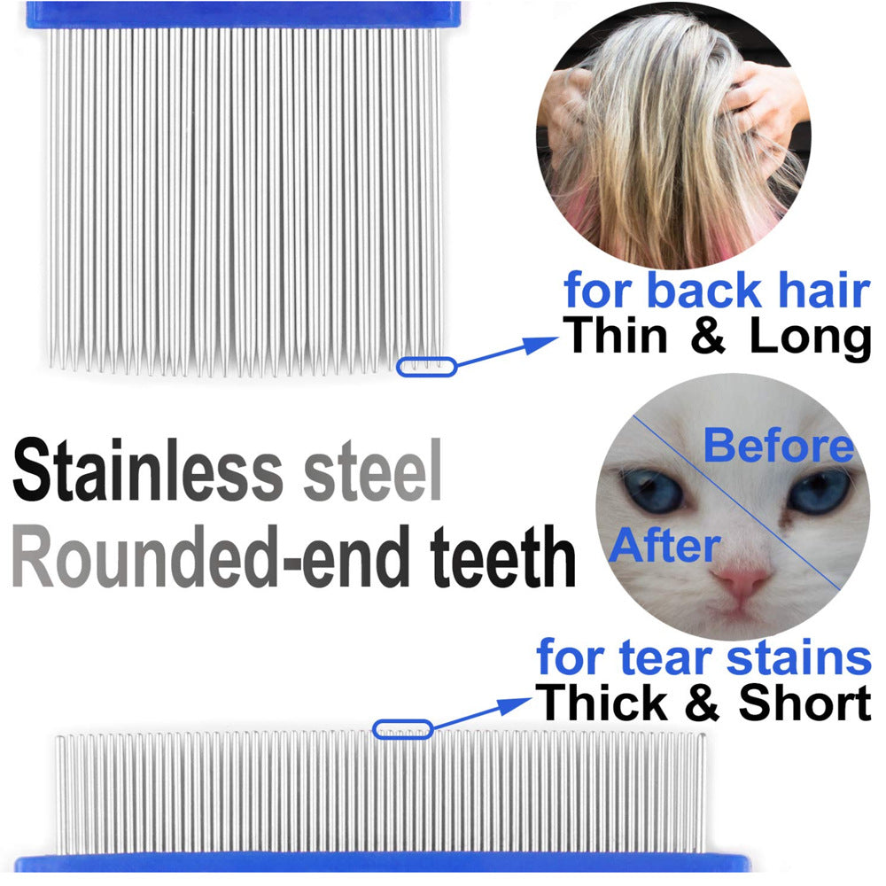 Fashion Set Blue Comb Stainless Steel Needle Dense Teeth