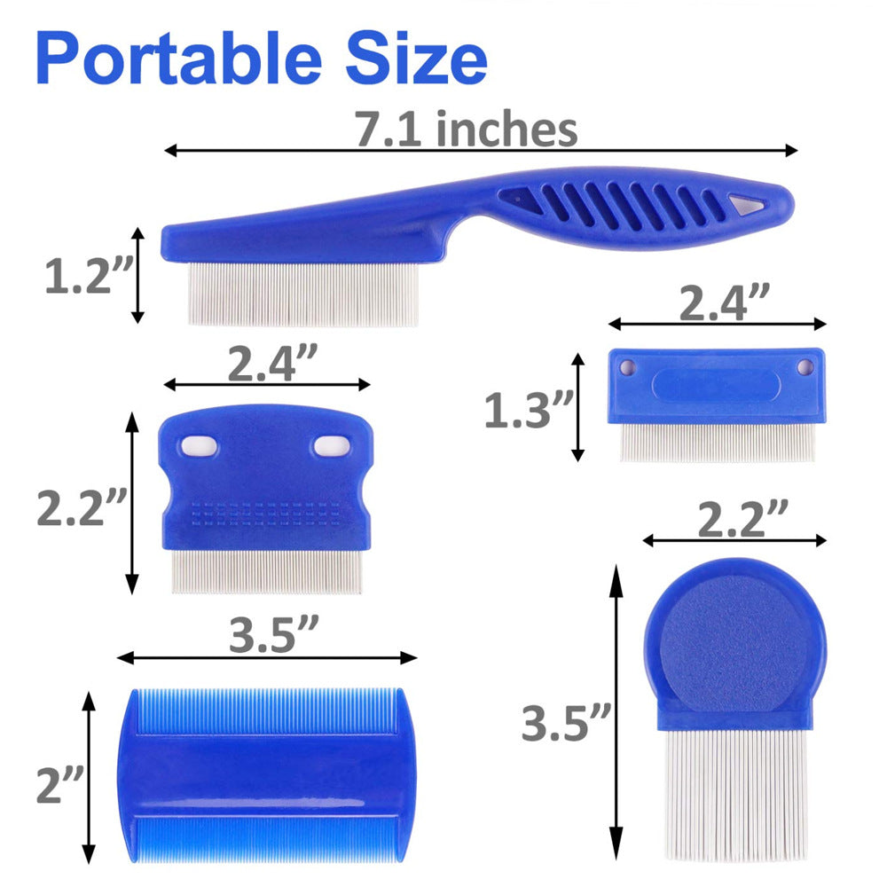 Fashion Set Blue Comb Stainless Steel Needle Dense Teeth