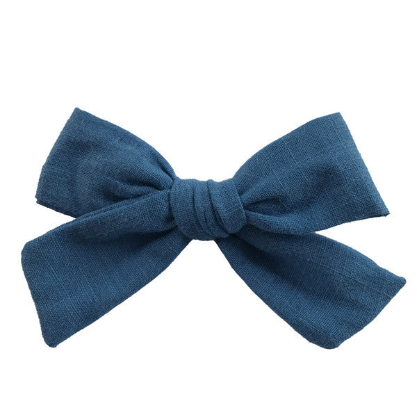 Cotton and linen bow hairpin
