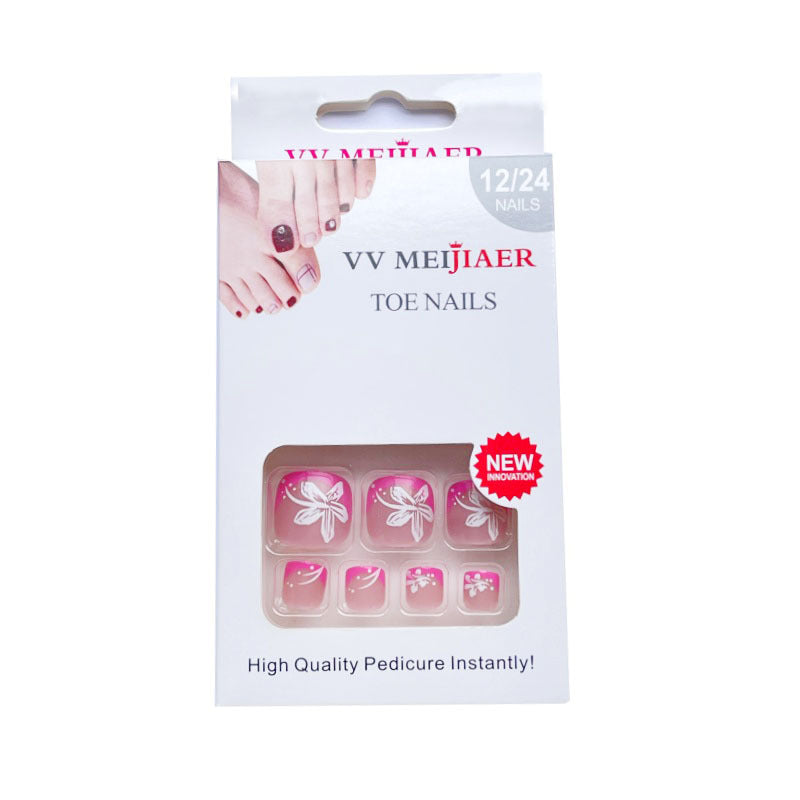 VV Meijiaer Women's Printed French Foot Nail Sticker