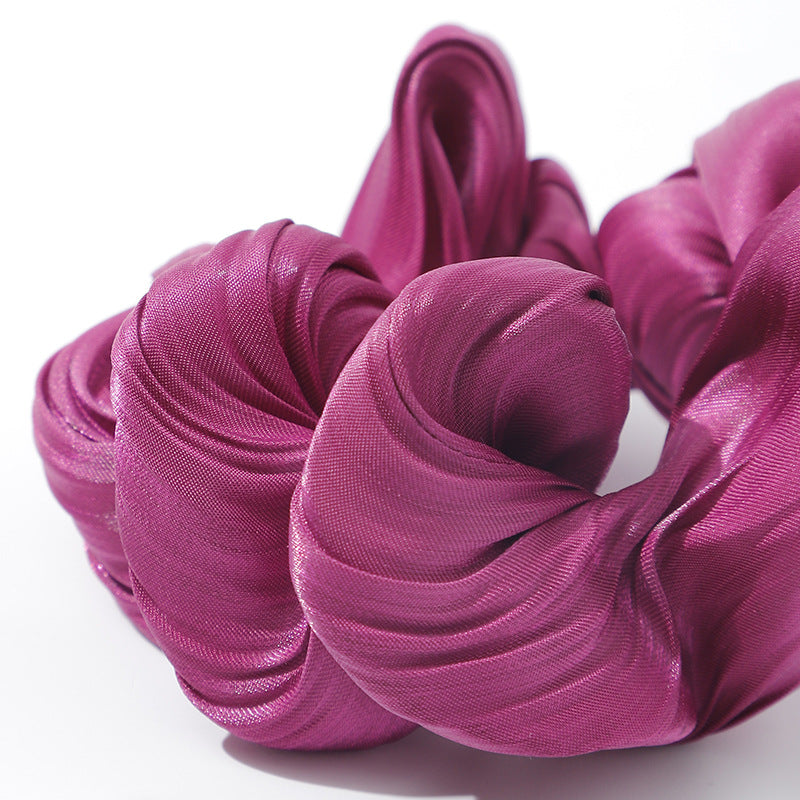 Simple Large Intestine Ring Solid Color Fabric Craft Hair Ring