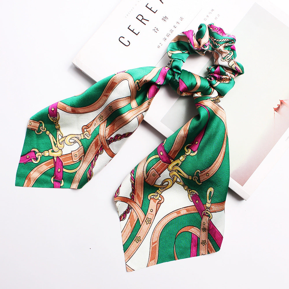Ribbon Ponytail Printed Large Intestine Hair Tie