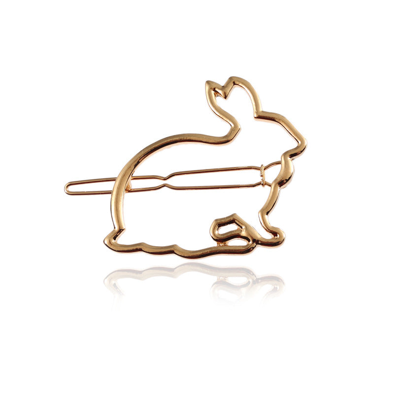 Metal Cutout Cute Bunny Hairpin Hair Accessory