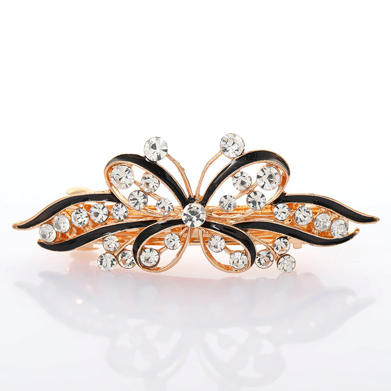 High Quality Alloy Oil Bowknot  Dripping Hairpin