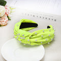 Simple Nail Pearl Knotted Headband Solid Color