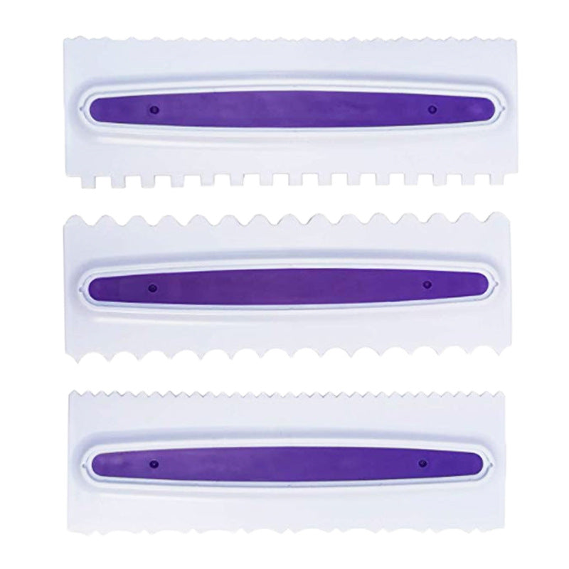 3PCS cream scraper comb plastic scraper Cream spatula fondant cake decoration tool