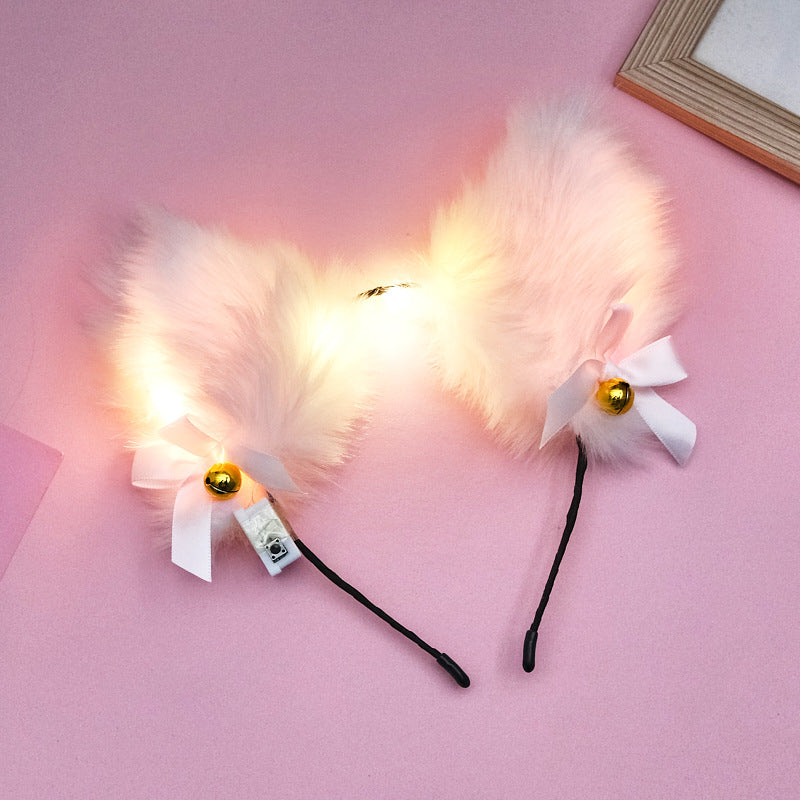 Japanese Luminous Plush Fox Ear Hair Hoop