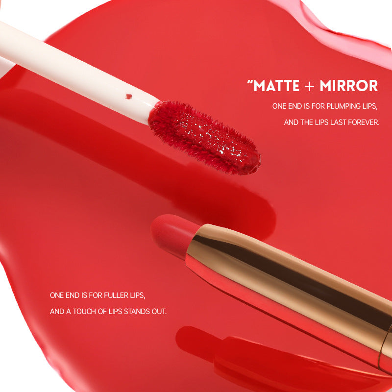 10-color Double-headed Mouth Red Color Matte Finish Lip Gloss
