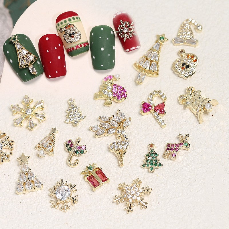 Y136 Christmas Zircon Snow Elk Nail Decorative Diamond